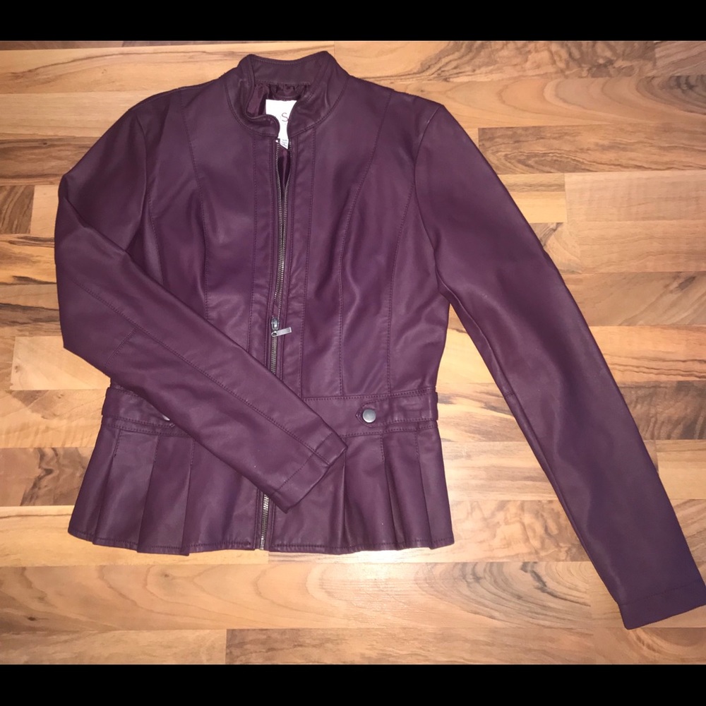 oSo purple faux leather jacket